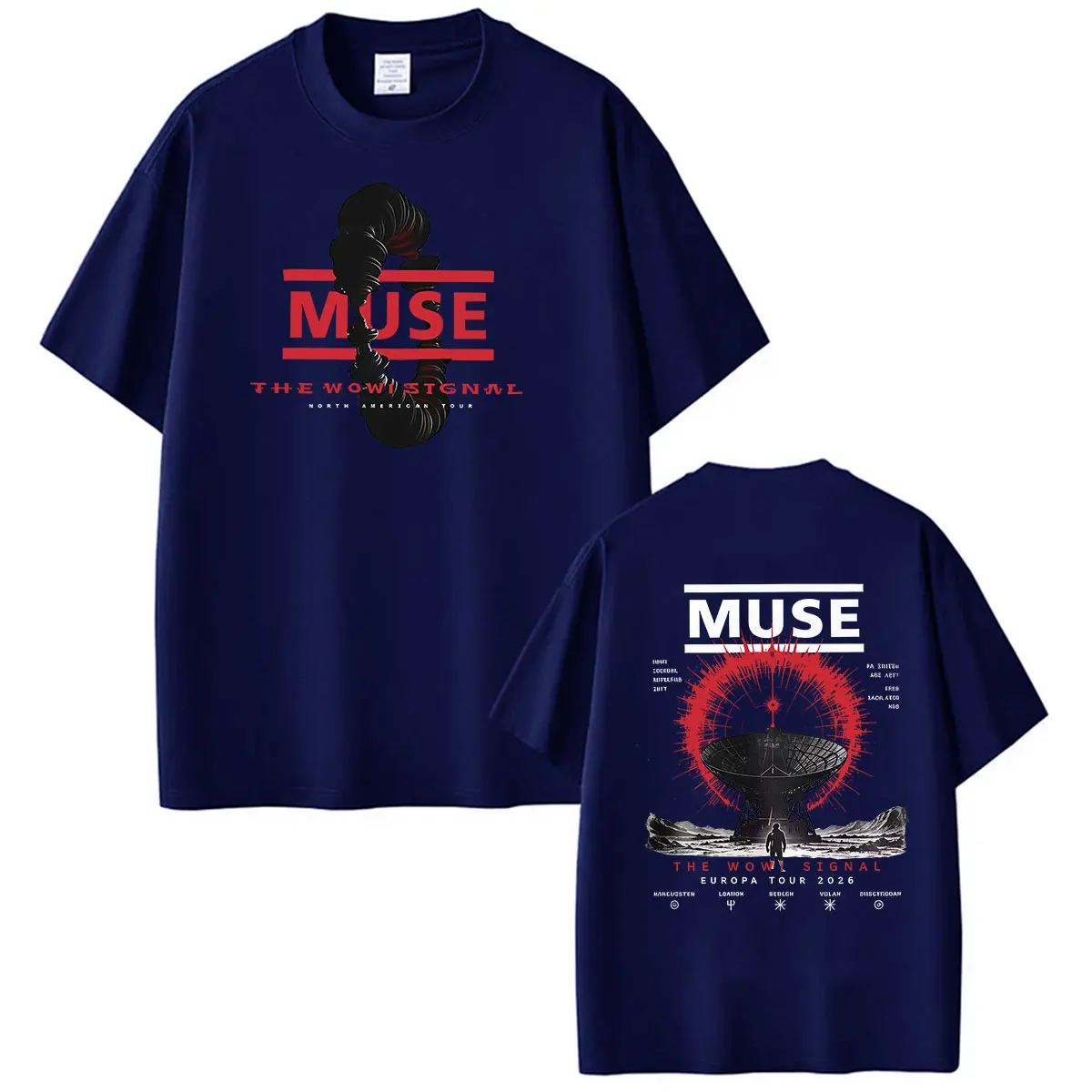 MUSE The Wow! Signal Europa Tour 2026 T-Shirt Herren Rock Band Hip Hop Punk Kleidung T-Shirts Vintage Baumwolle Kurzarm T-Shirt – Detail 7