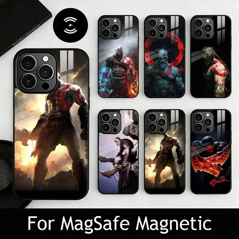 

Чехол для телефона G-Gladiator W-War K-Kratos для iPhone 17, 16, 15, 14, 13, 12, 11 Plus, Pro, магнитный, с беспроводной зарядкой Magsafe