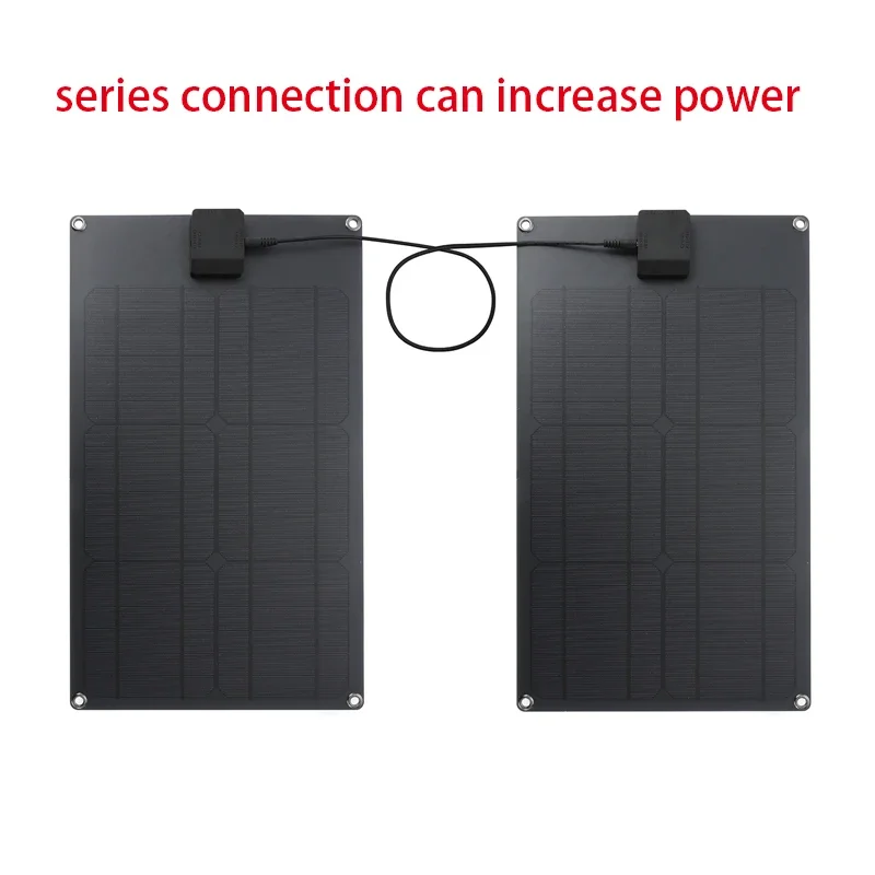 50W 18V Solar Panel Portable USB+Type C Dual Port Battery Charger Solar Cell Board Car Charger for Phone Support Fast Charge