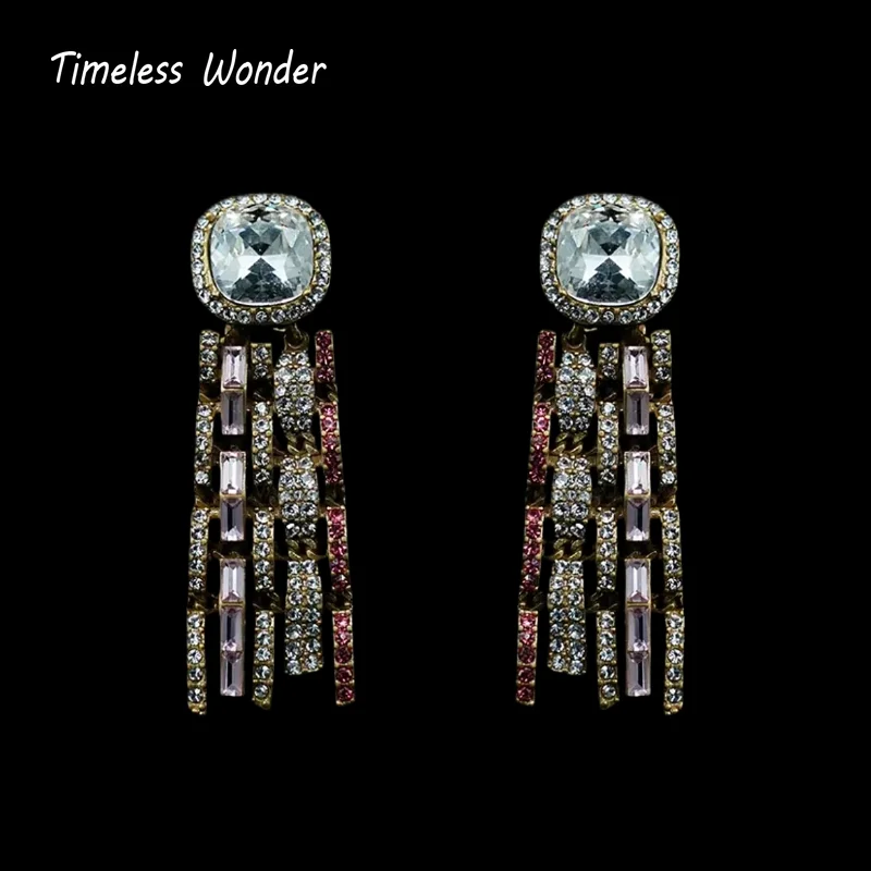 

Необычные серьги на пуговицах с кристаллами и цирконием для женщин, дизайнерские ювелирные изделия для подиума, редкий винтажный топ, подарок, модный 2234