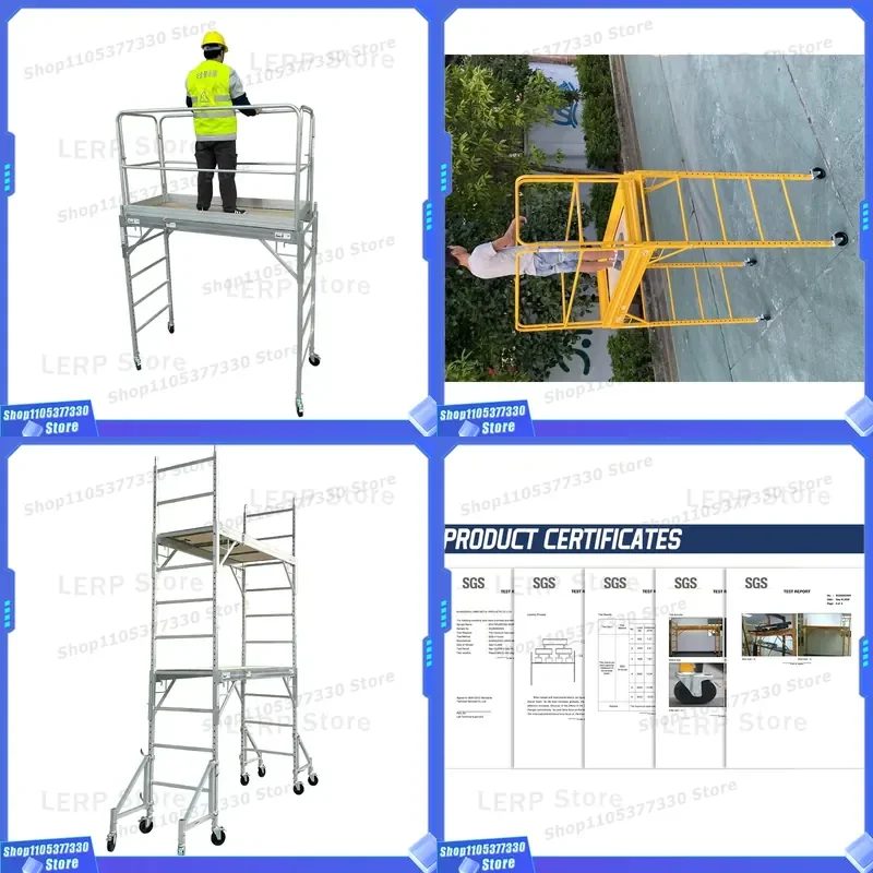 Portable Aluminum Folding Scaffolding Small Universal Modern Construction Equipment High Strength Building Tool Easy To Use