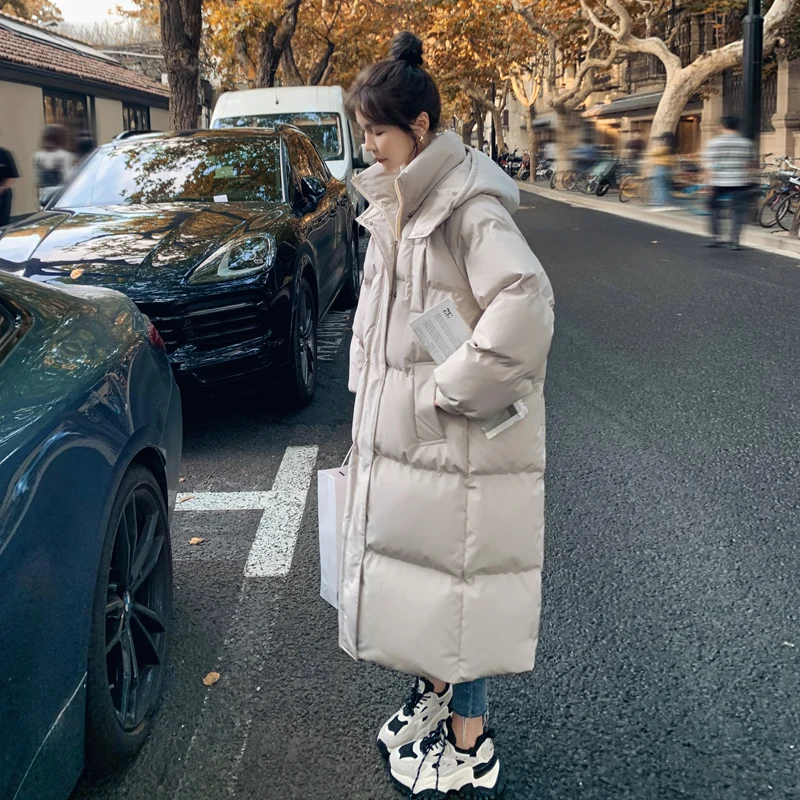 2023 Down Coats New Long-style Cotton Dress Korean Version Large Size Korean Fashion Jackets Winter Heat  Feminina Winter Coats