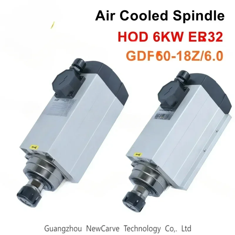 HQD 6Kw 220V 380V Cooled Spindle Motor ER32 4Pcs Bearings Router GDF60-18Z/6.0