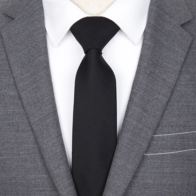 Corbata para hombre de 6cm de algodón clásico hecha a mano, corbatas negras ajustadas, cuello estrecho sólido, corbatas informales ajustadas de Cachemira, accesorios, regalos