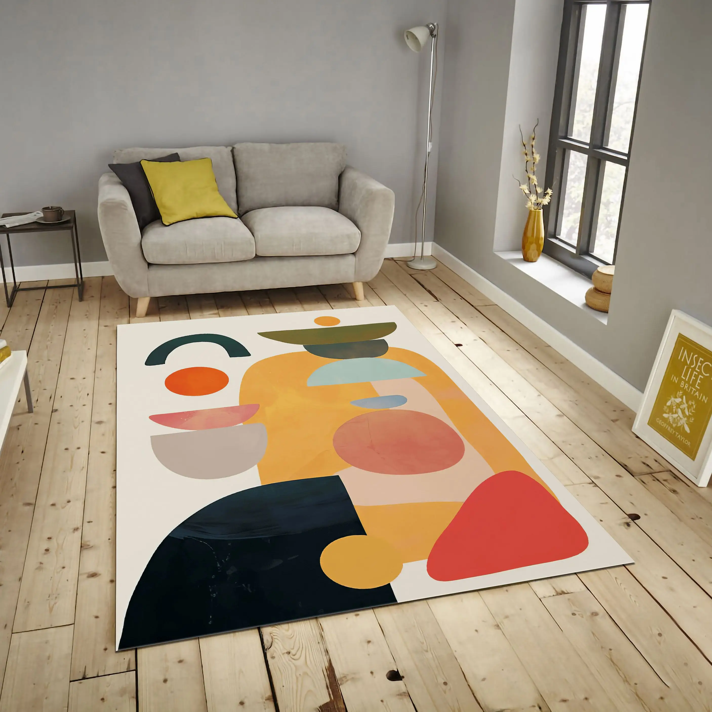 Soft Modern Abstract Rug Minimalist Nordic Scandinavian Area Rugs for Living Room Rug Bedroom Diningroom Kitchen Home Decoration