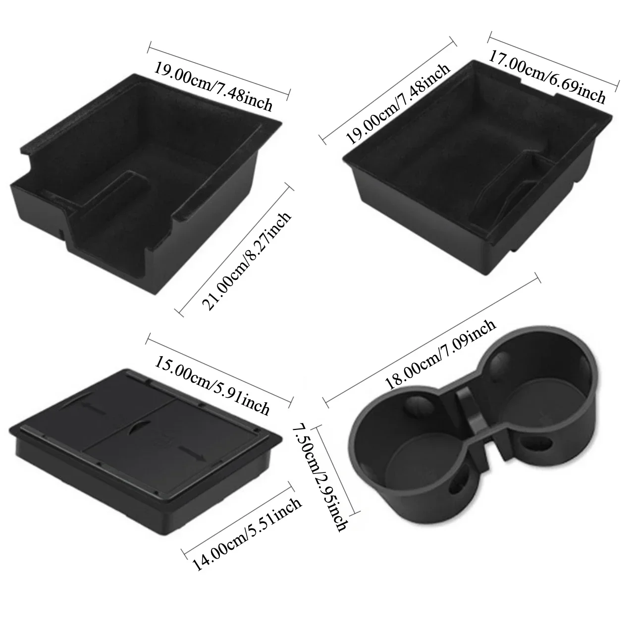 TESY suitable for Tesla Model 3/Y 2021 2022 2023 center console organizer, hidden drawer storage box, ABS material image 5