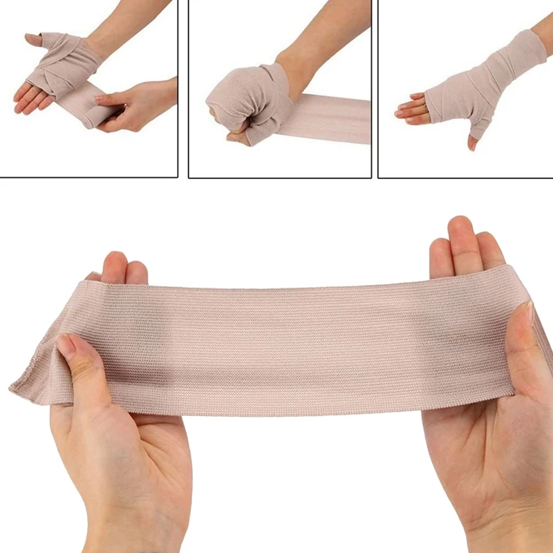 10Pcs Elastic Bandage Wrap Roll 7.5Cmx4.5M Compression Wrap With Additional Metal Clips For Ankle Support First Aid Kits