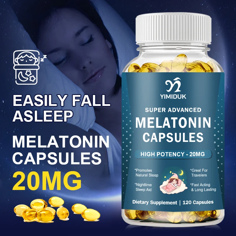 

Melatonin High Potency 20 Mg Capsules, Non-GMO, Gluten Free, Sleep Booster Natural Berry Flavored Vegetarian Supplement