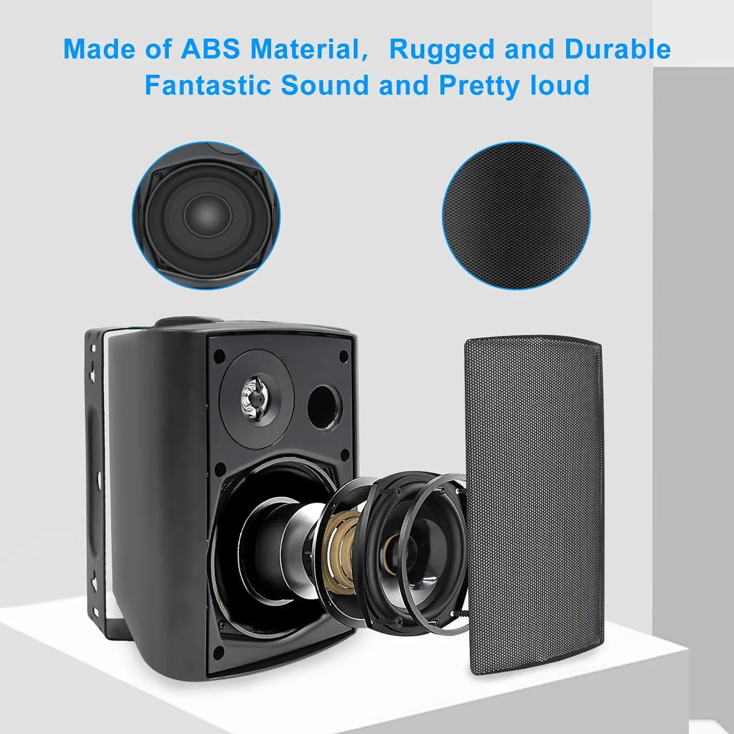 Herdio 5,25 Zoll Outdoor Bluetooth-Lautsprecher 300W Kabelgebundene Wasserdichte Wandmontierte Terrassen- und Boot-Aktivlautsprecher für Garage, Deck und Zuhause – Detail 13