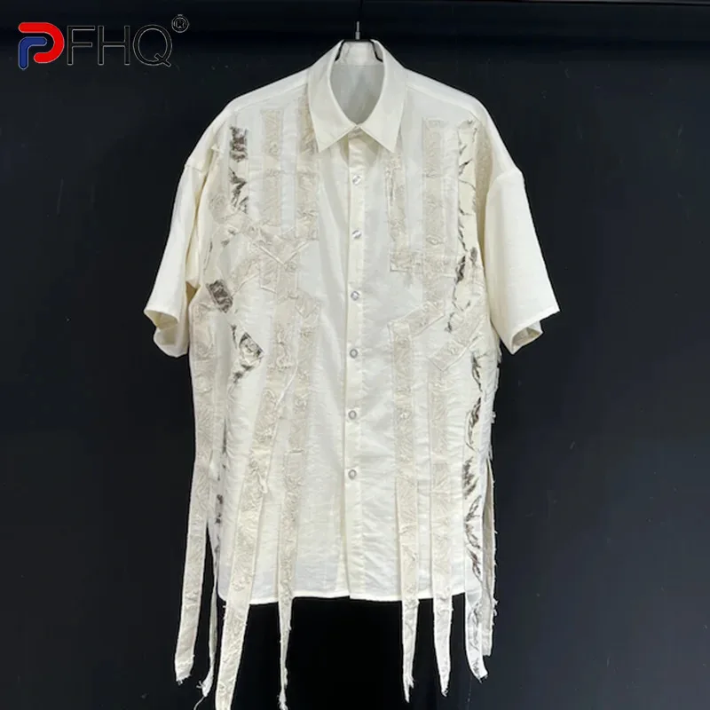 

PFHQ Sunscreen Short Sleeved Shirt Summer 2024 New Design Niche Thin Shirt Loose Top 2024 Solid Color Male Tops Fashion 21Z5130