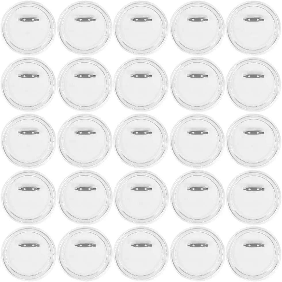 

25pcs 3.15 Inch Clear Acrylic Button Badges with Pin, DIY Craft Supplies, School Projects, Gift Making