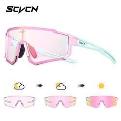 SCVCN Cycling Glasses Photochromic Outdoor Sports MTB Mountain Bike Eyewear Road Bicycle Night riding Driving golf Accessories