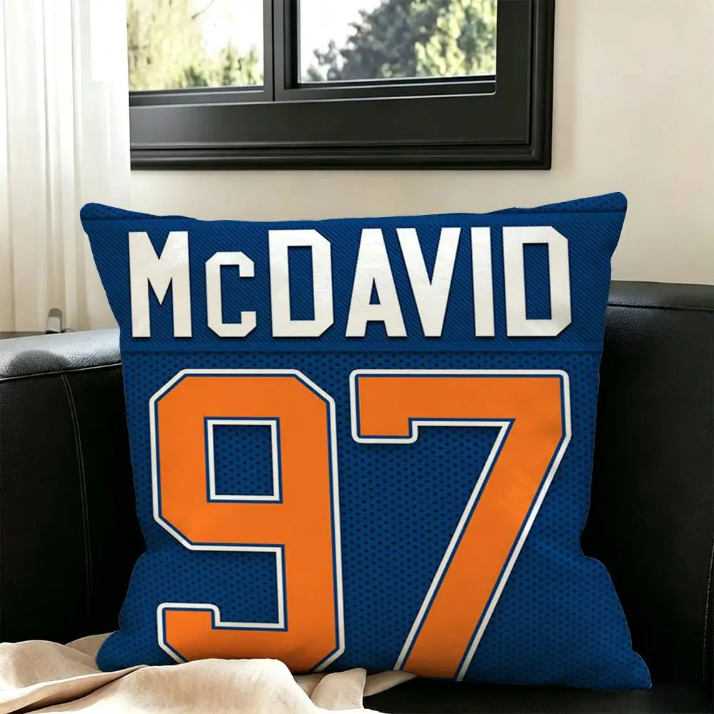 Ice Hockey C-Connor McDavid Square Double-Sided printed Pillow Case Bedroom Bedside Pillow Sofa Cushion Cover 3