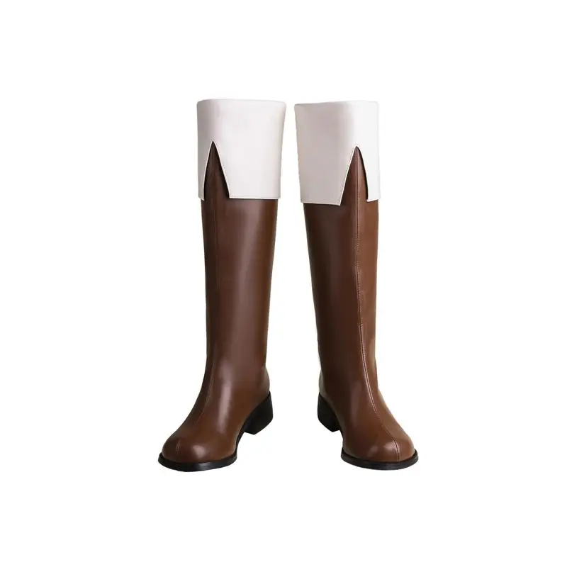REAVE CAT Retro Female Knee High Boots Round Toe Block Heels Zipper Mixed Color Plus Size 46 47 48 Leisure Soft Riding Booties image 6