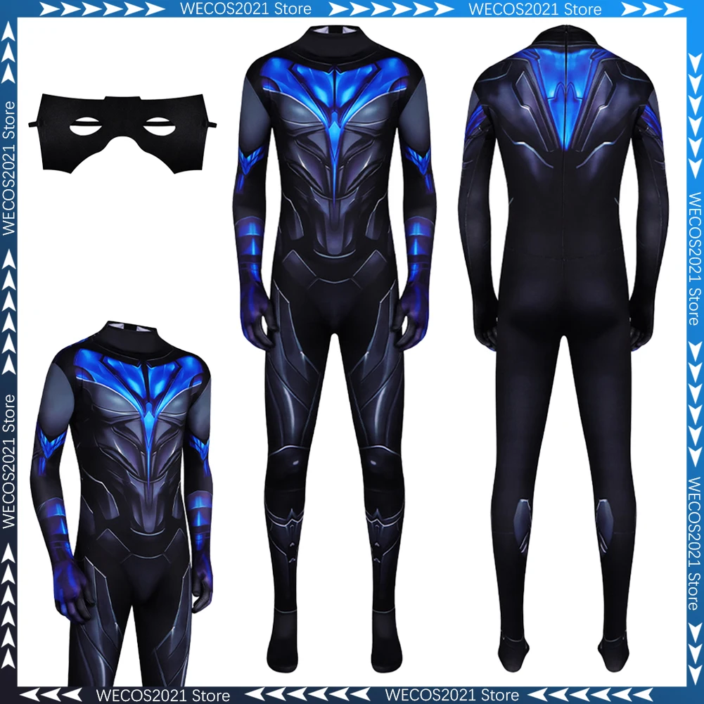 Superhero Wing Of Night Cosplay Fantasy Mask Jumpsuit 2026 Movie Men Costume Disguise Halloween Adult Male Fantasia Party Outfit