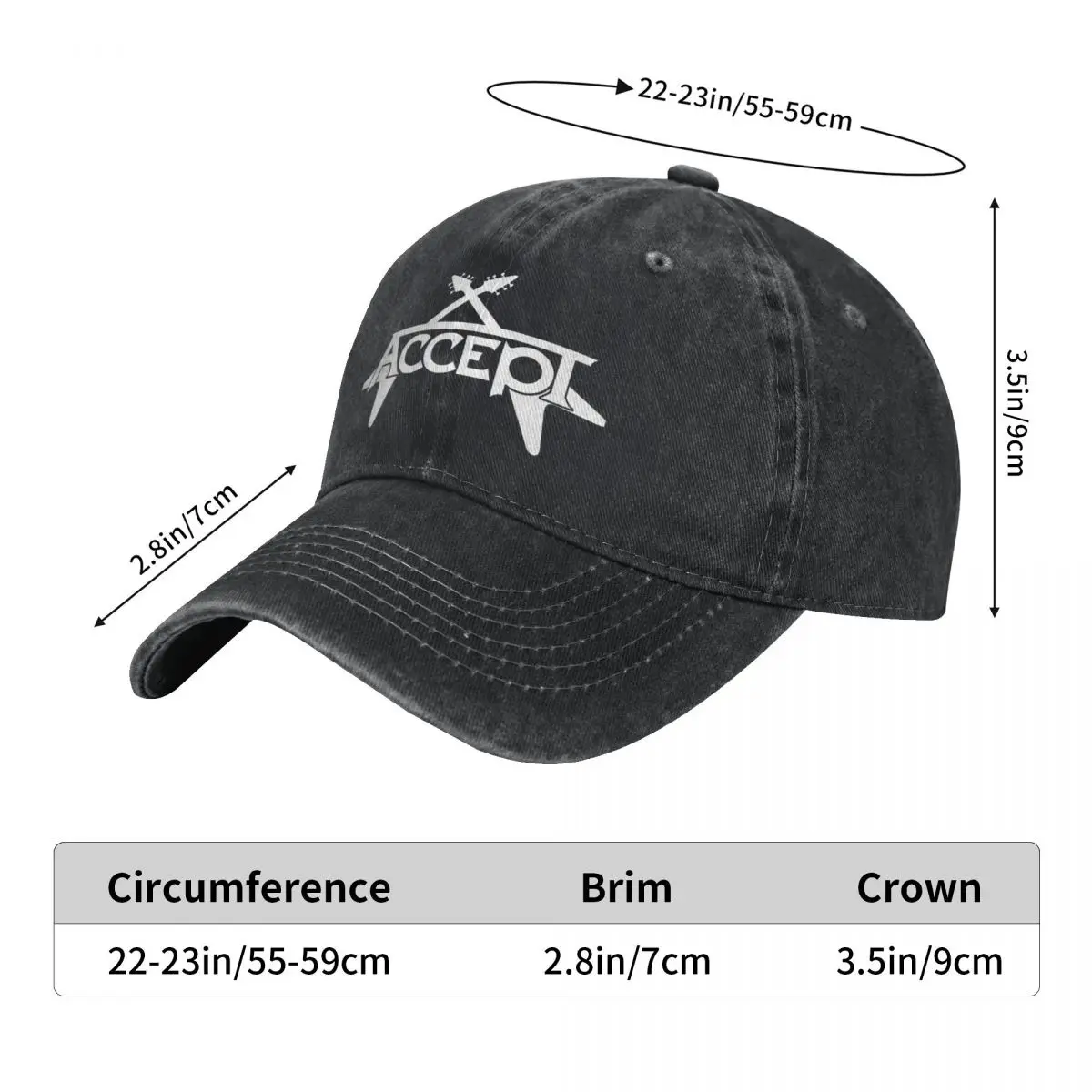 ACCEPT HEAVY METAL BAND Baseball Cap Fashion Couple Women Trucker Dad Hat Sun protection Tennis Skate Baseball Caps Gift