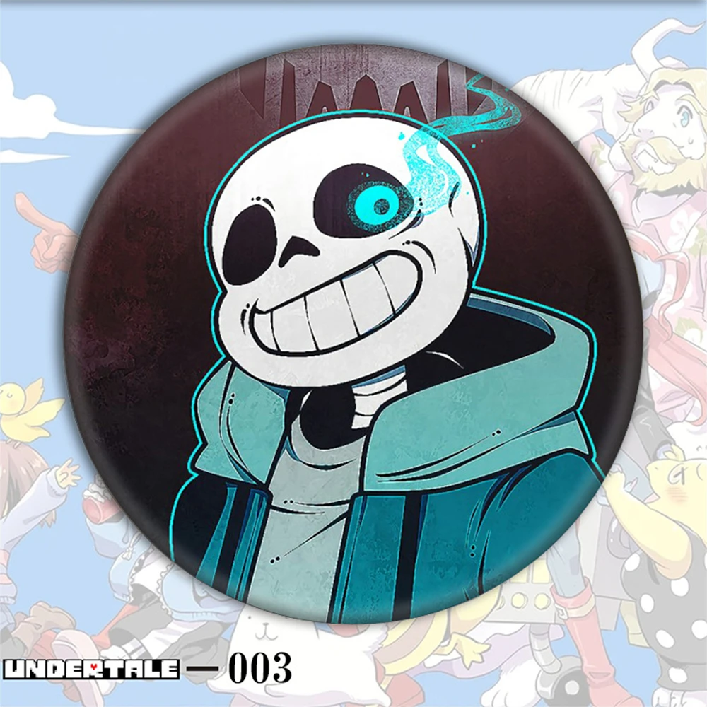 58mm Anime UNDERTALE Frisk Sans Papyrus Flowey Cosplay COSTUME Badge broche SPTE fer blanc broche ﻿   Accessoire Gilf