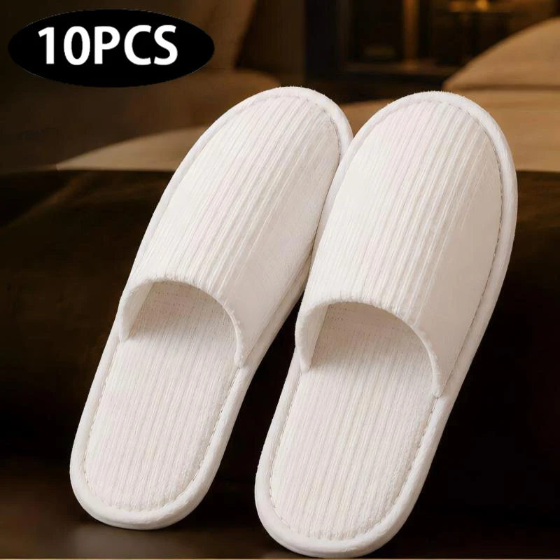 10 Pcs Portable Disposable Slippers Non Slip Indoor Slippers For Home Hotel Homestay Travel Spa Guest Disposable Footwear