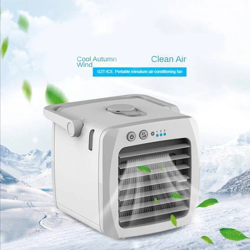 Ar condicionado mini ventilador refrigerador de ar usb ar condicionado 3 velocidade de engrenagem ventilador de refrigeração de ar umidificador cinza