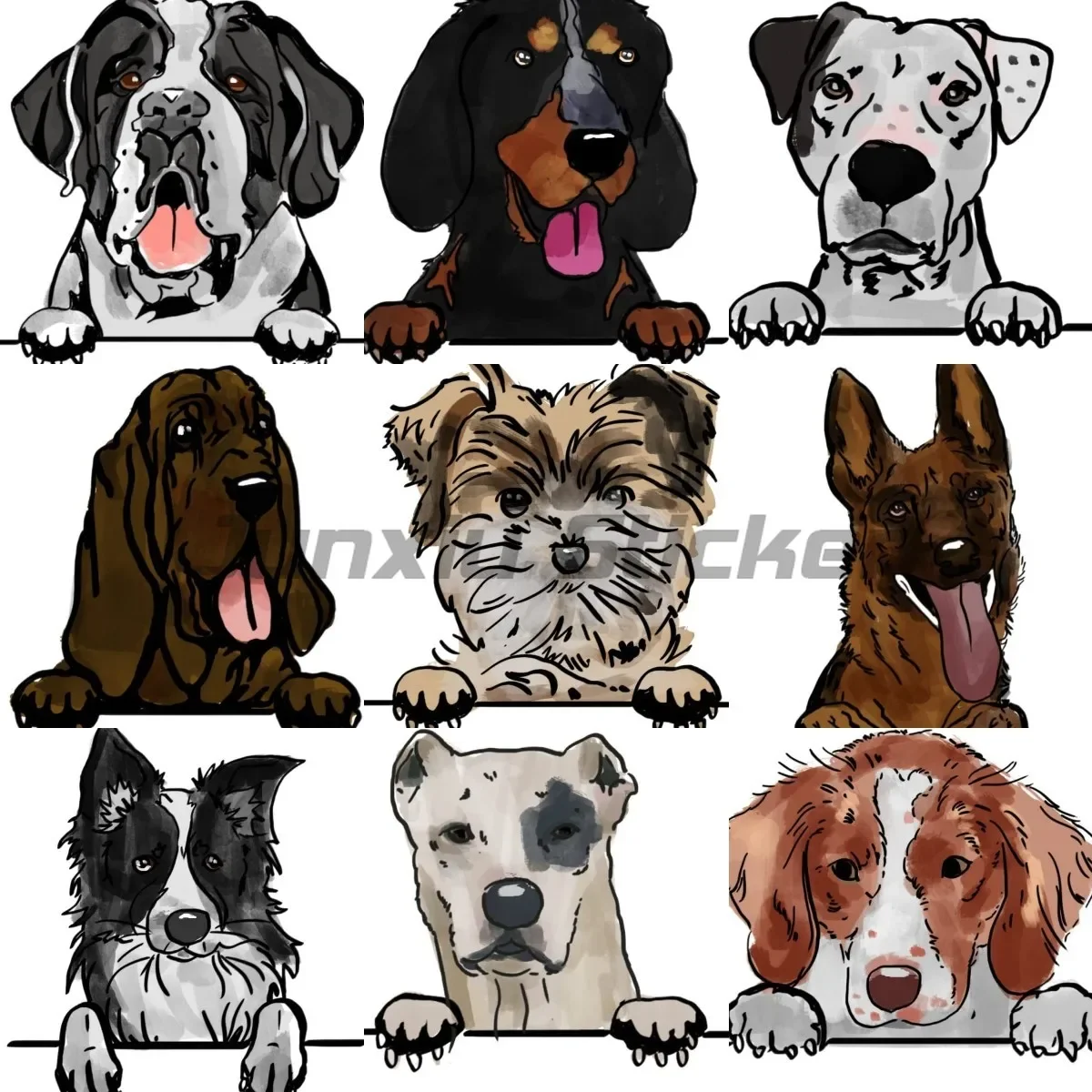 

Creative Dog Stickers Car Motorcycle Bike Accessories Window Truck Laptop Refrigerator Decoration Car Helmet Decals Customizable