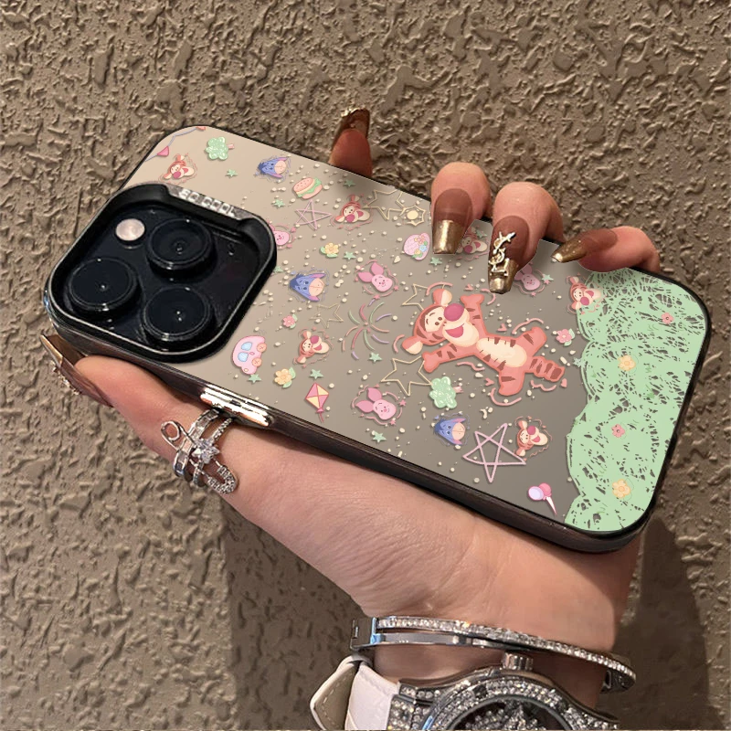 لطيف ديزني الكرتون قضية الهاتف آيفون 17 16 15 14 12 13 12 11 برو ماكس X XS XR 8 زائد 17 برو ماكس 17 برو IMD الليزر الصلب PC غطاء