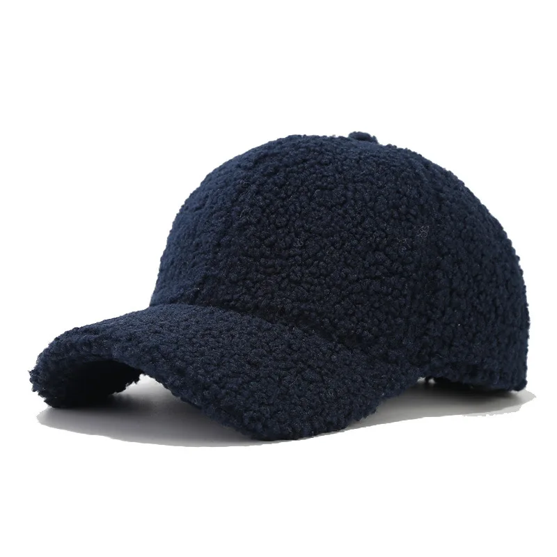 Autumn New Lamb Cashmere Warm Baseball Cap Winter Sunhat Solid Color Women Teens Teddy Velvet Snapback Caps Hip Hop Fishing Hat