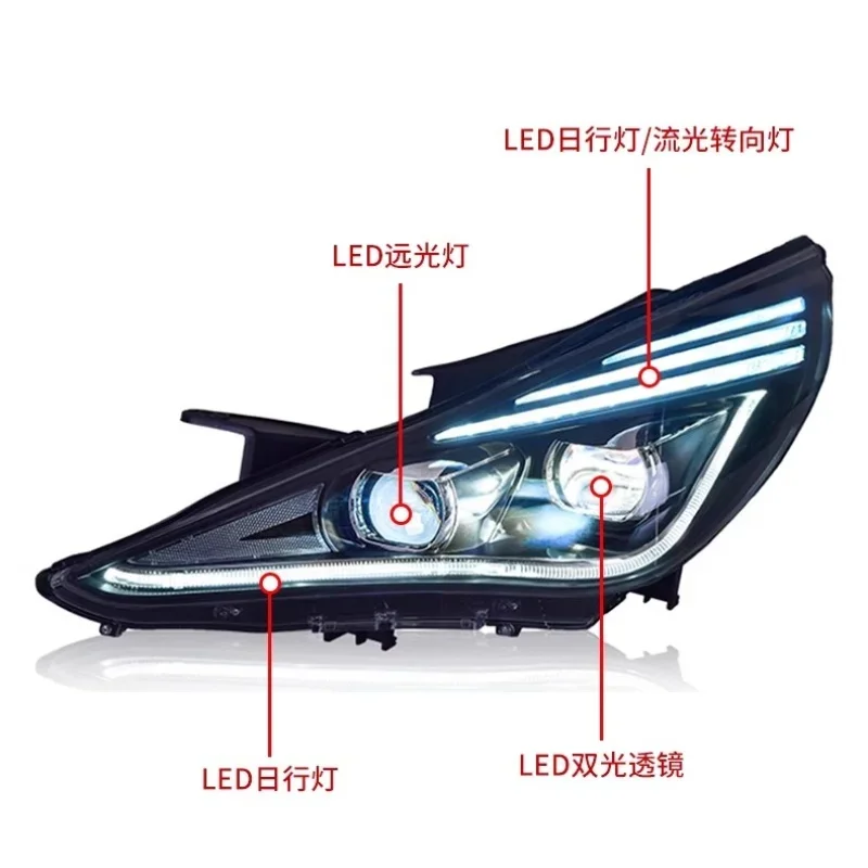 

LED Headlight Front lamp Assembly for Hyundai Sonata 8th 2011-2015 Modified Turn signal Daytime running light