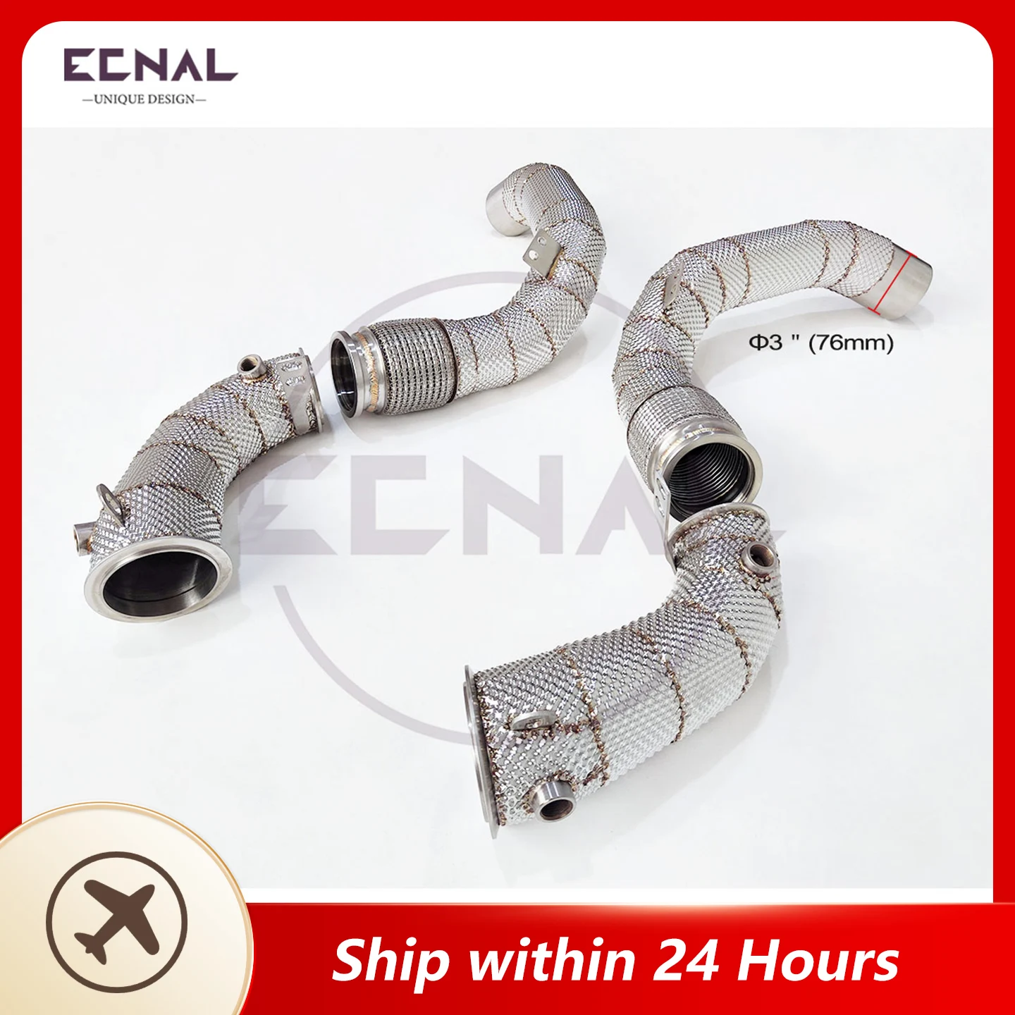 

Ecnal Exhaust Downpipe for BMW M5 F90 V8 4.4T 3.5inches to 3inches SS304 Car Sport Exhaust Pipe System