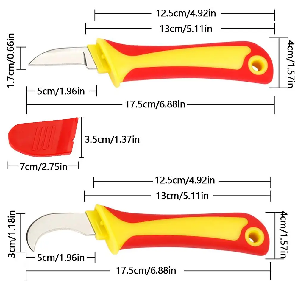 Electrician Knife Insulated Cable Stripping Snips Straight Curved Hook Fixed Multifunctional Hand Tool ﻿