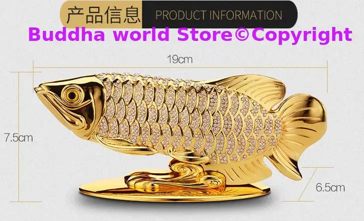 HOME OFFICE company SHOP CAR TOP Good Efficacious Talisman Money Drawing Diamonds Arowana Golden Fish FENG SHUI lucky statue