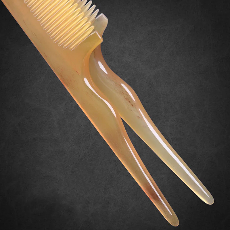 100% Natural Sheep Comb with Long Handle Anti-Static Head Scalp Meridian Massage Hair SAP Health Care Styling Tool