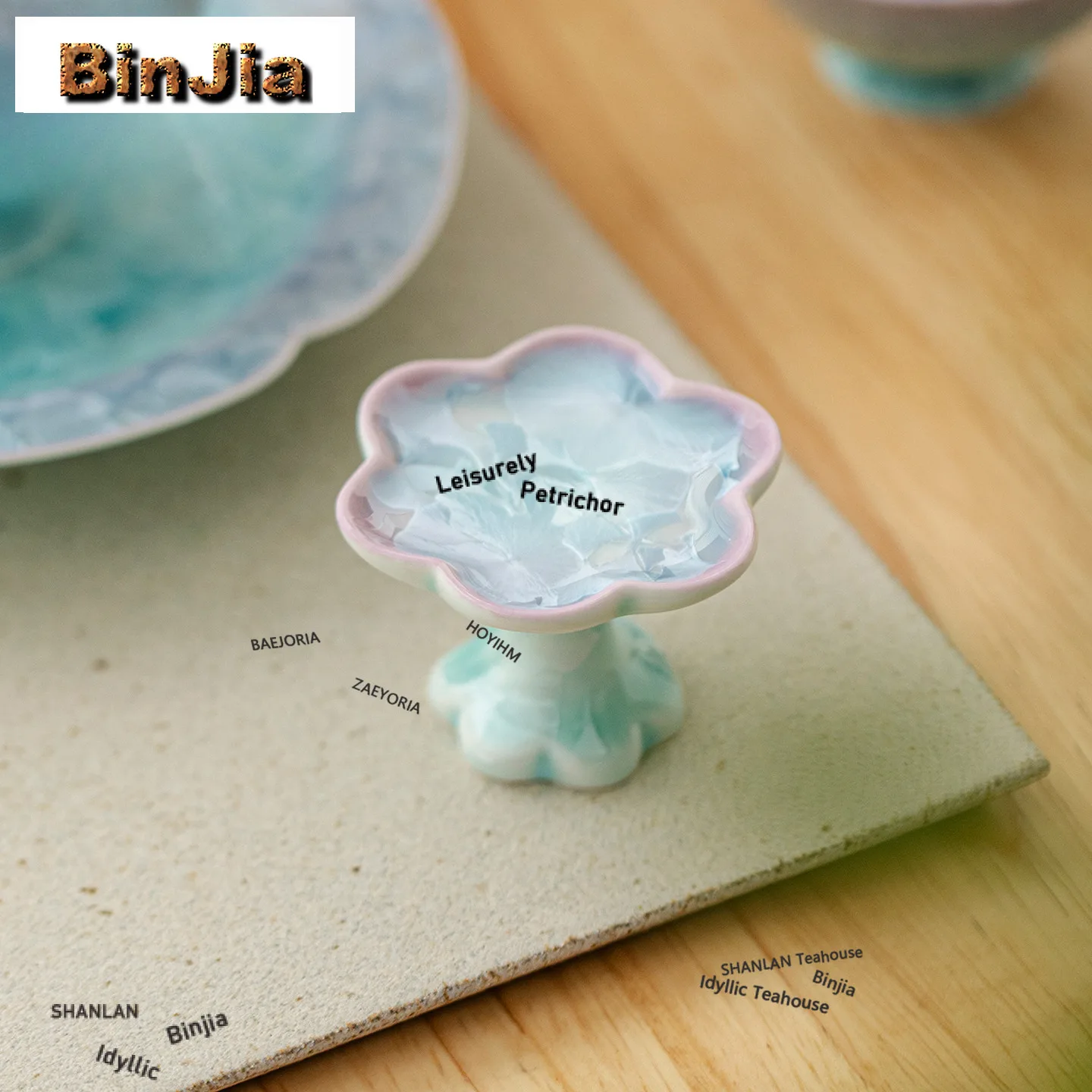 BAEJORIA Crystal Glaze Purple Green Kiln Fambe Teapot Cover Holder Creative Cover Frame Lid Bracket Zisha Pot Lid Shelf Gifts