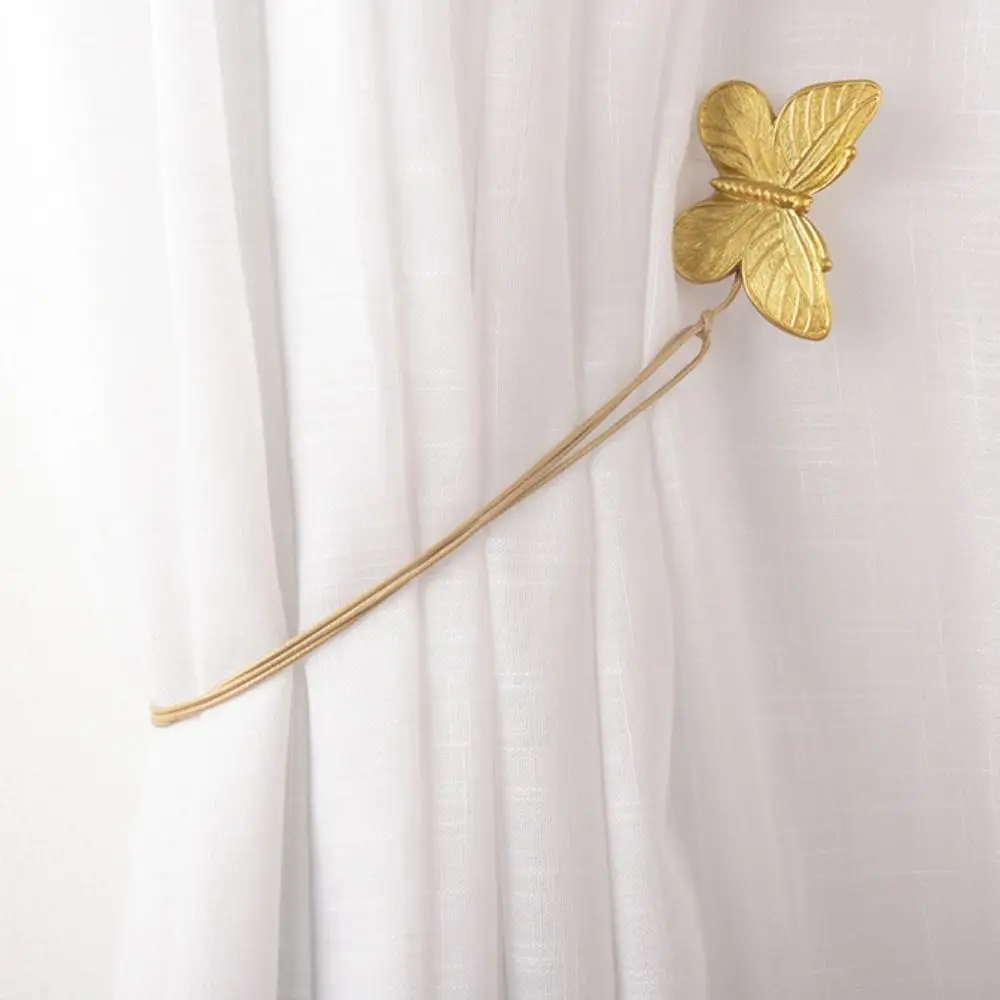 New Magnetic Curtain Tieback Butterfly Adjustable Window Curtain Buckles Portable Metal Curtain Rope Holders Home Decor