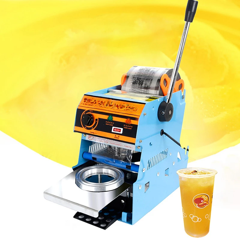 Electric Bubble Tea Sealer Cup Sealing Machine Electric Packing Sealer 9.5cm With Counting Function Hand Pressure Cup Lid