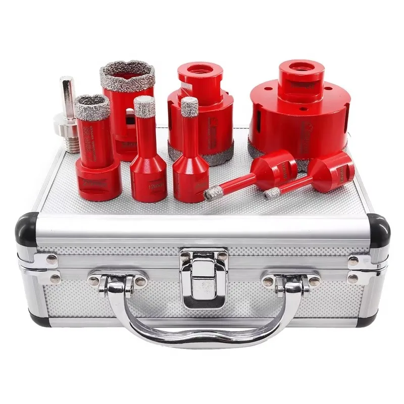 Dia 6 8 10 12 20 35 45 68 HEX Diamond Core Drill Bit Kit Set Hole Cutter Diamond Drilling Bit With Aluminum Box