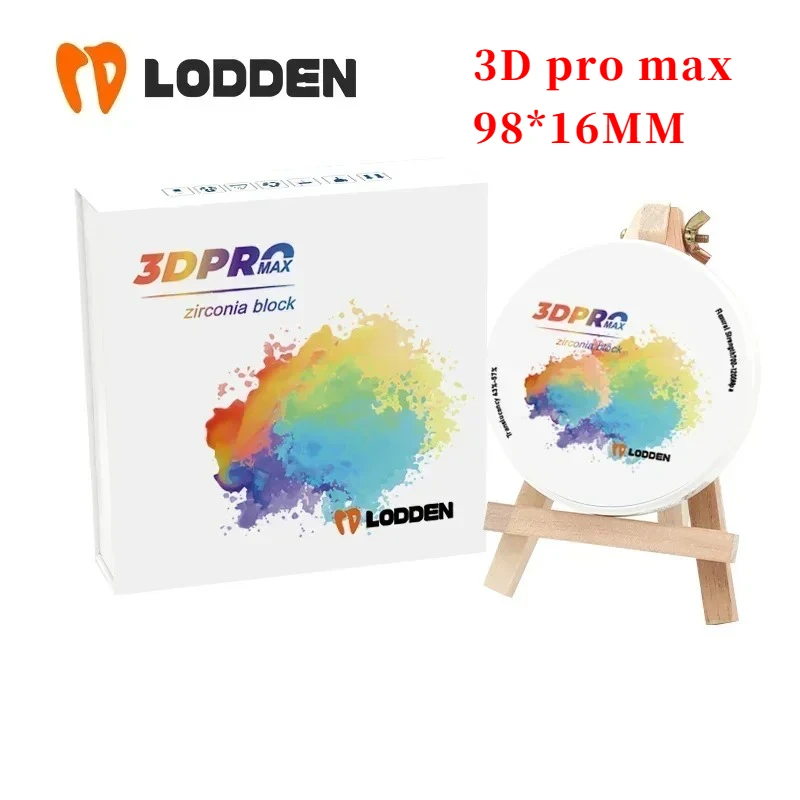

16MM 3D PRO MAX Dental Zirconia Block Multilayer Vita16 Color Dental Lab Denture Dentist Material for CAD CAM 98mm Lodden