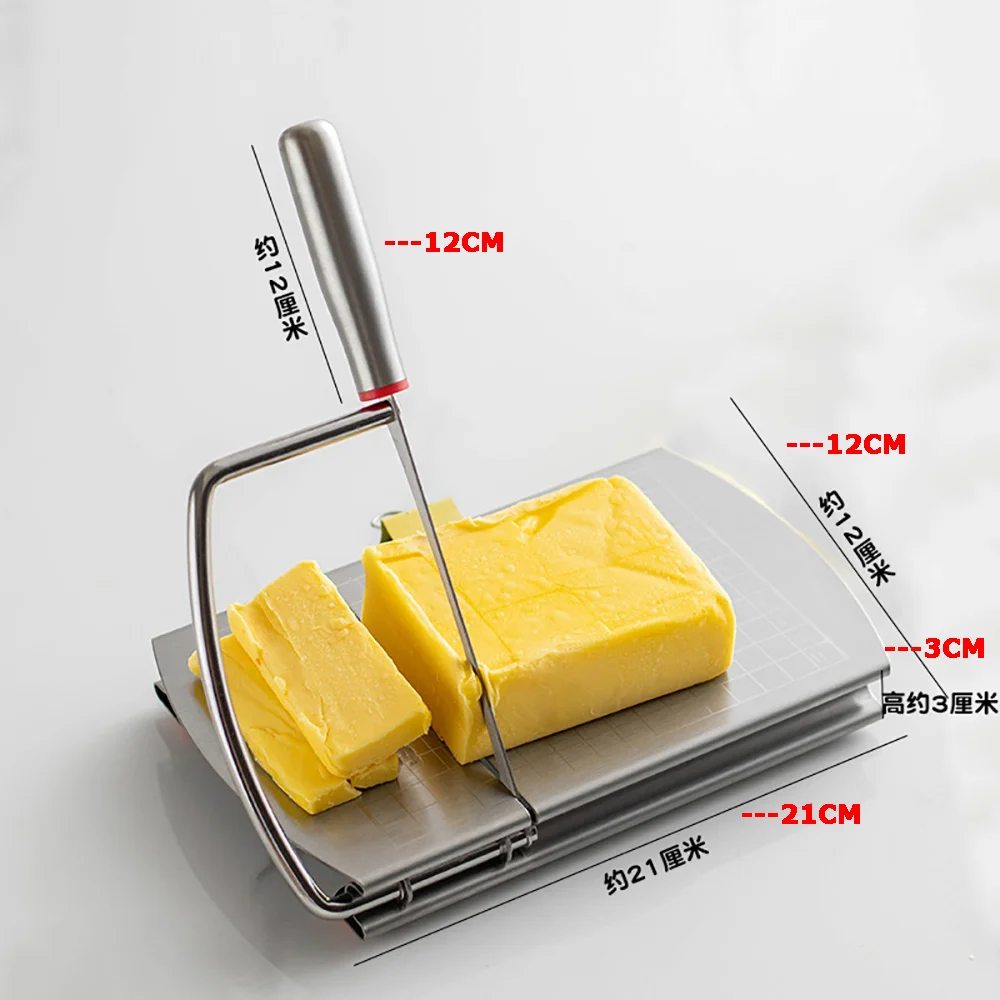 

Home Cheese Slicer Butter Stainless Steel Cutter Ham Divider Cheese Dicer