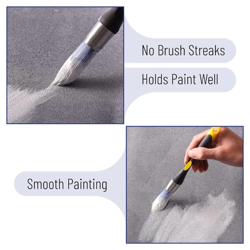 Detail Brush set Small Paint Brushes 3pcs Paint Brushes for Wall Touch up Baseboards 5/8” 3/4” & 1” for Household Wall