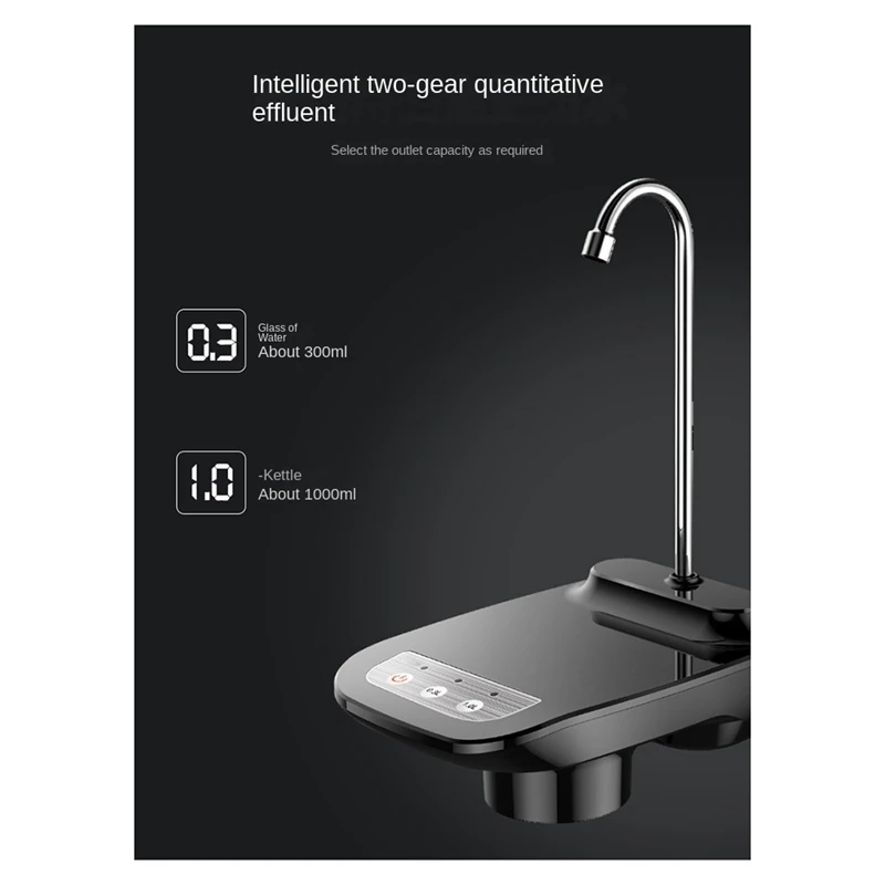 Электрический водяной насос, автоматический диспенсер для бутылок с водой, черный с подставкой, диспенсер для воды