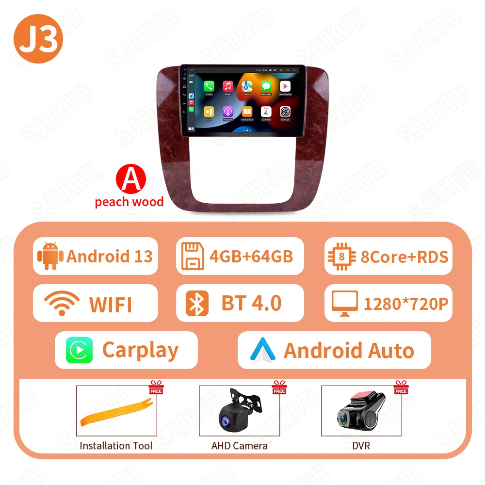 Android 16 autoradio voor GMC Yukon Chevrolet Tahoe Suburban 2008-2012 Carplay multimediaspeler navigatie stereo Wifi+4G