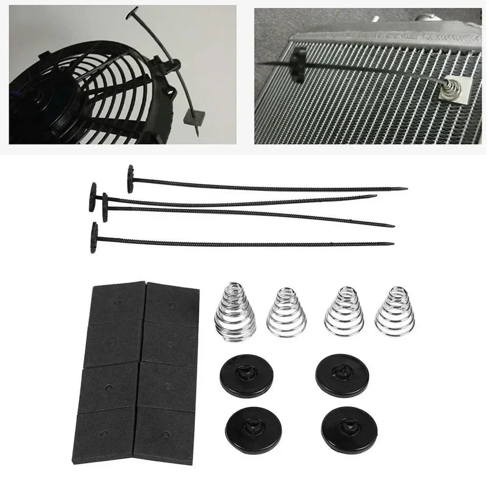 

Fan Mounting Kit Electric Radiator 20pcs/Set Accessories Systems Ties Straps Cushion Pads Parts Plastic Replacement