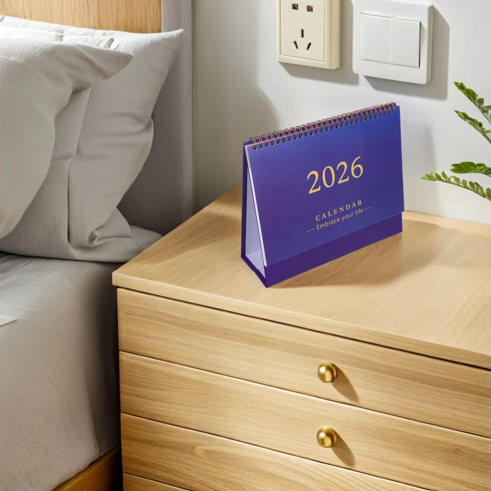 2026 Daily Desk Calendar Standing Flip Planner Coil Bound Minimalist Design Time Management Tool Office Home Workspace