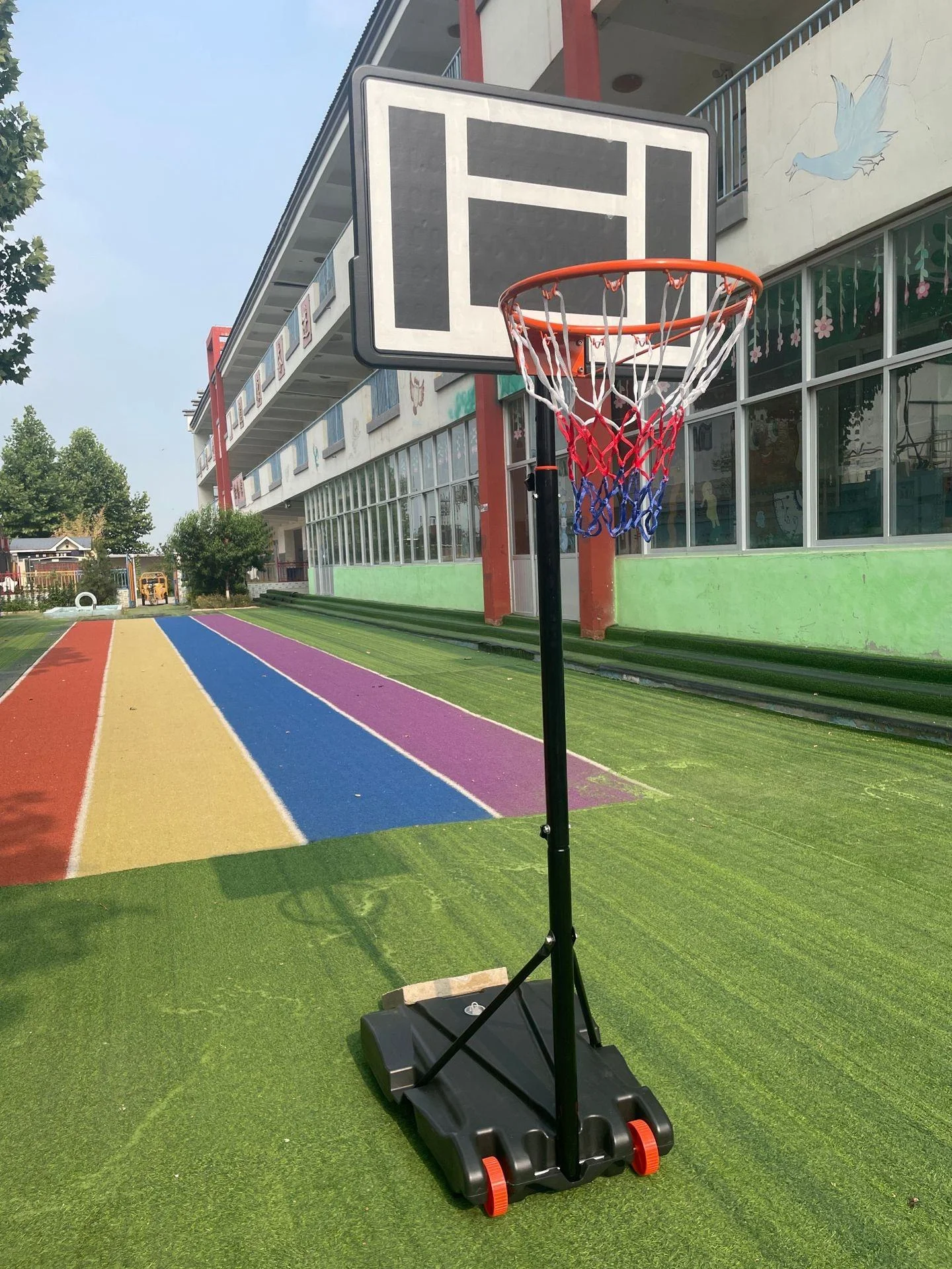 2026 Adjustable Height Indoor-outdoor Movable Basketball Hoop Set Stand Rim Backboard Equipment Kids Teenagers Adultpromote sale