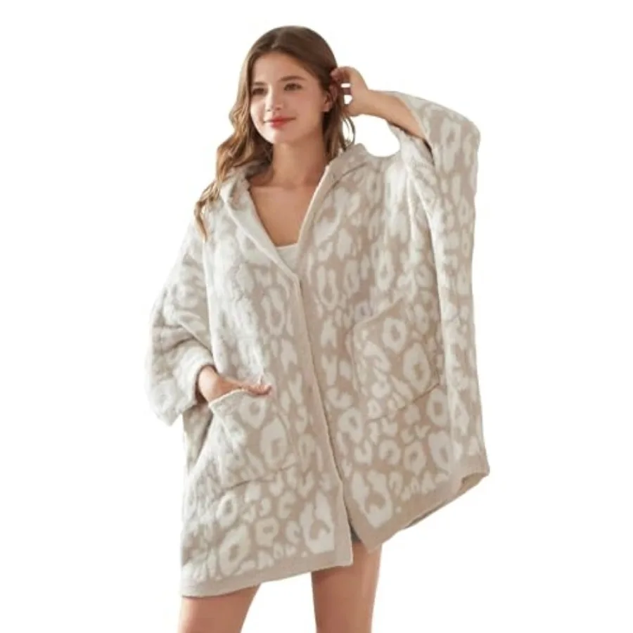

Wearable Blanket Hoodie Poncho Throw Comfy Soft Warm Cape Shawl Cozy Cloak Wrap Hooded with Sleeves For Women Adults