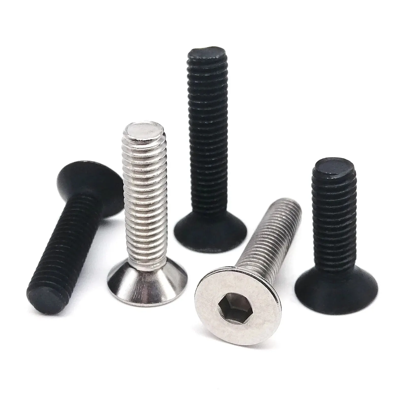 M2 M2.5 M3 M4 M5 M6 M8 Hexagon Hex Socket Head Flat Countersunk Allen Bolt Screw 304 A2 Stainless Steel Black Grade 10.9 Steel