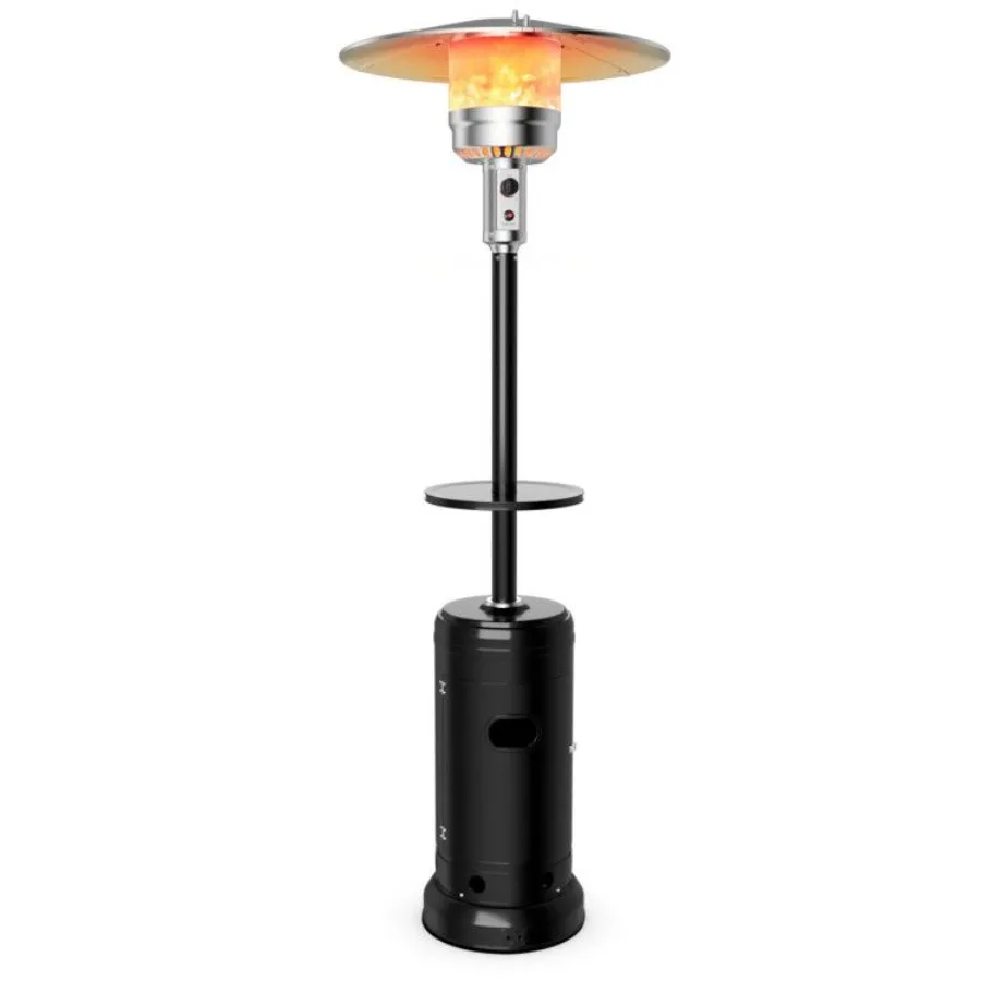 

Outdoor Heater Propane Standing LP Gas Steel with Table and Wheels