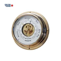 Dia180mm Bell Barometer Ocean Tide Clock Atmospheric Brass Copper Plastic Shell  Aneroid Use  Marine Barometer