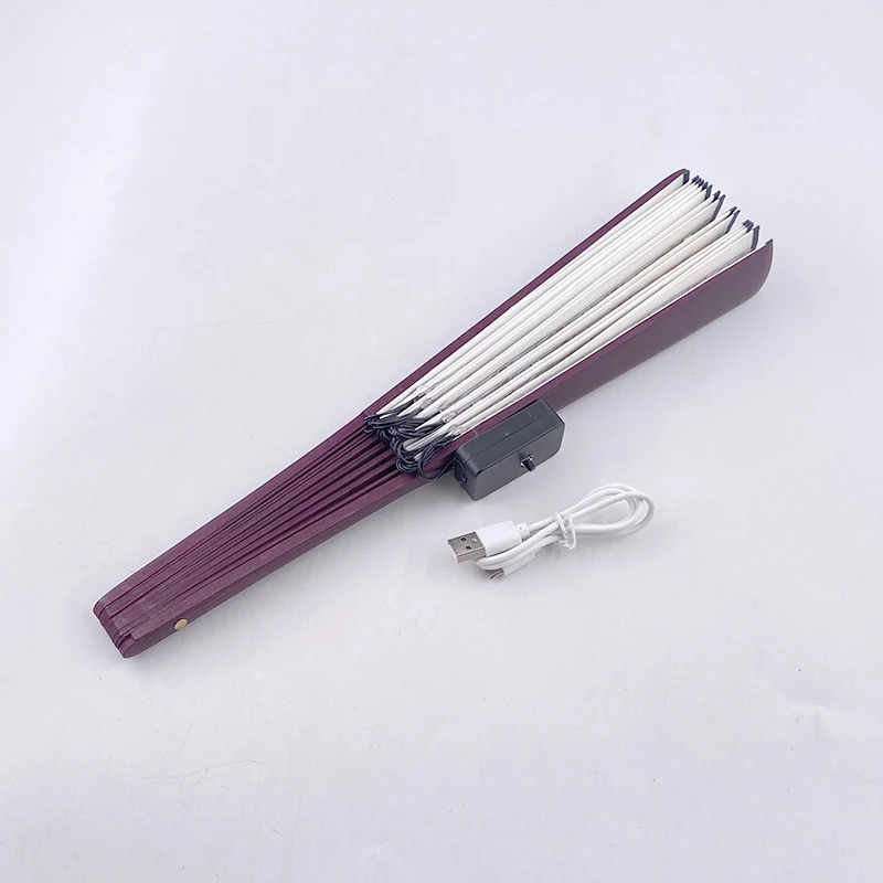 Rechargeable Color Changing Luminous Folding LED Fan Dancing Light Fan Flashing For Night Music Show Rave Accessories