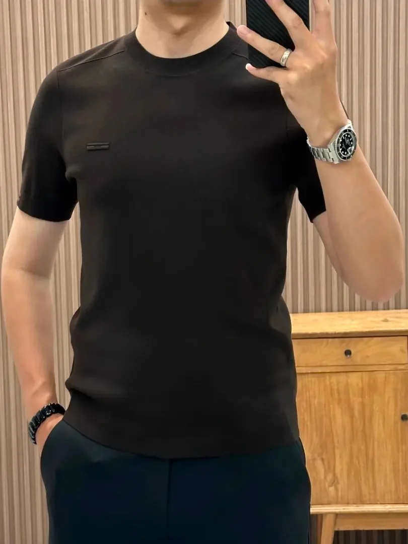 

Faionable round Ne Knitted ort Sve T-irt for Men High Quali Casual Cool Busin Sle Autumn Winter New Arrival