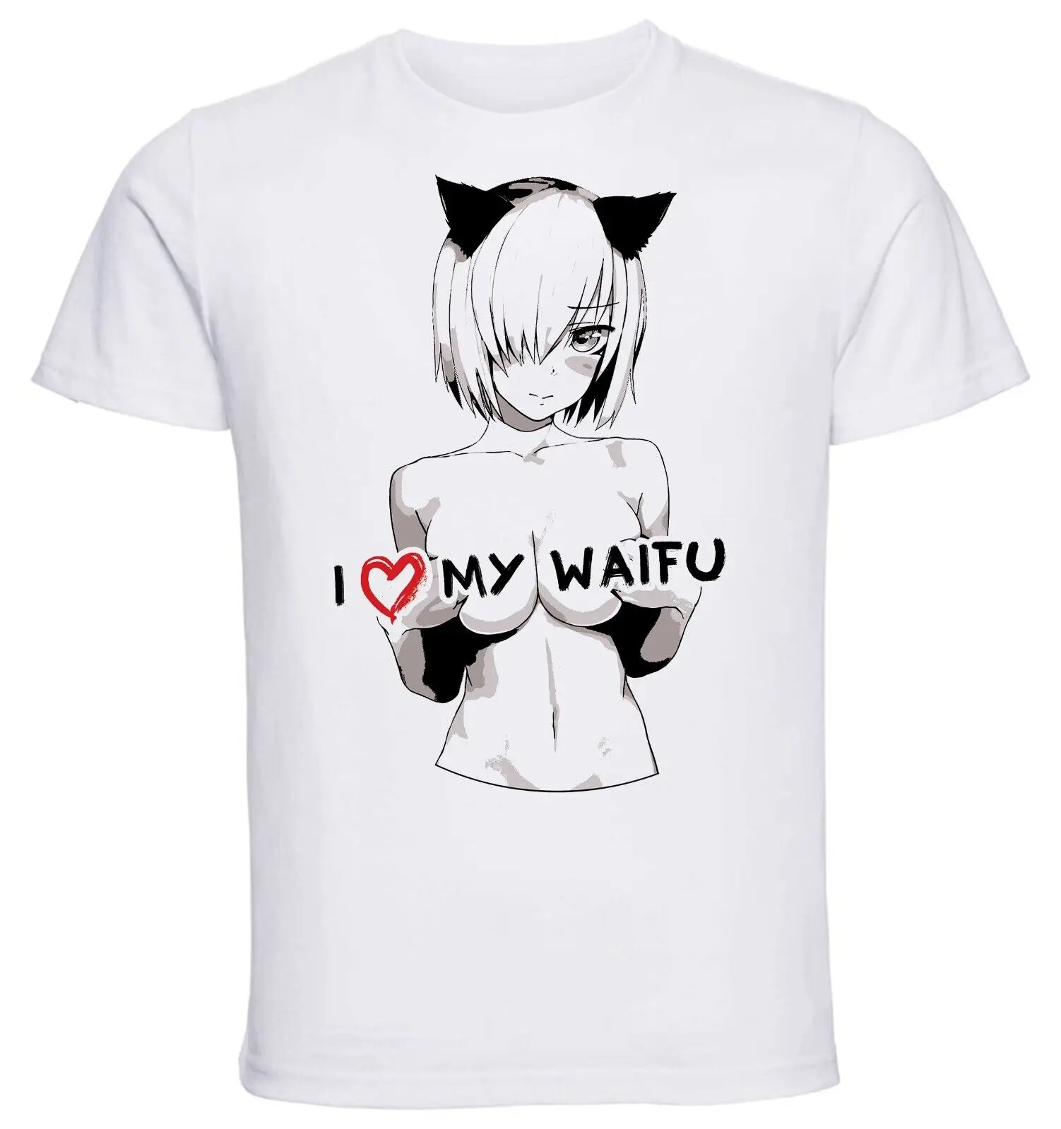 

White Black Ink Waifu Fate Grand Order Mash Kyrielight TShirt PE0374 Unisex clothing